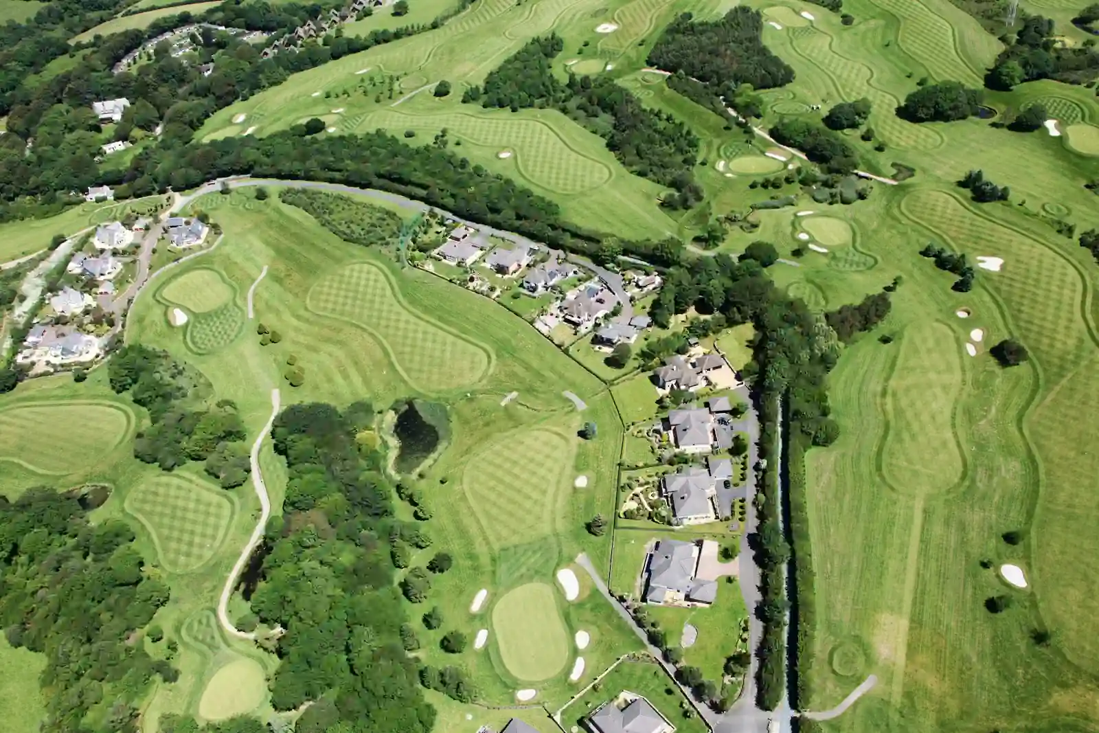 Aerial view of a golf course