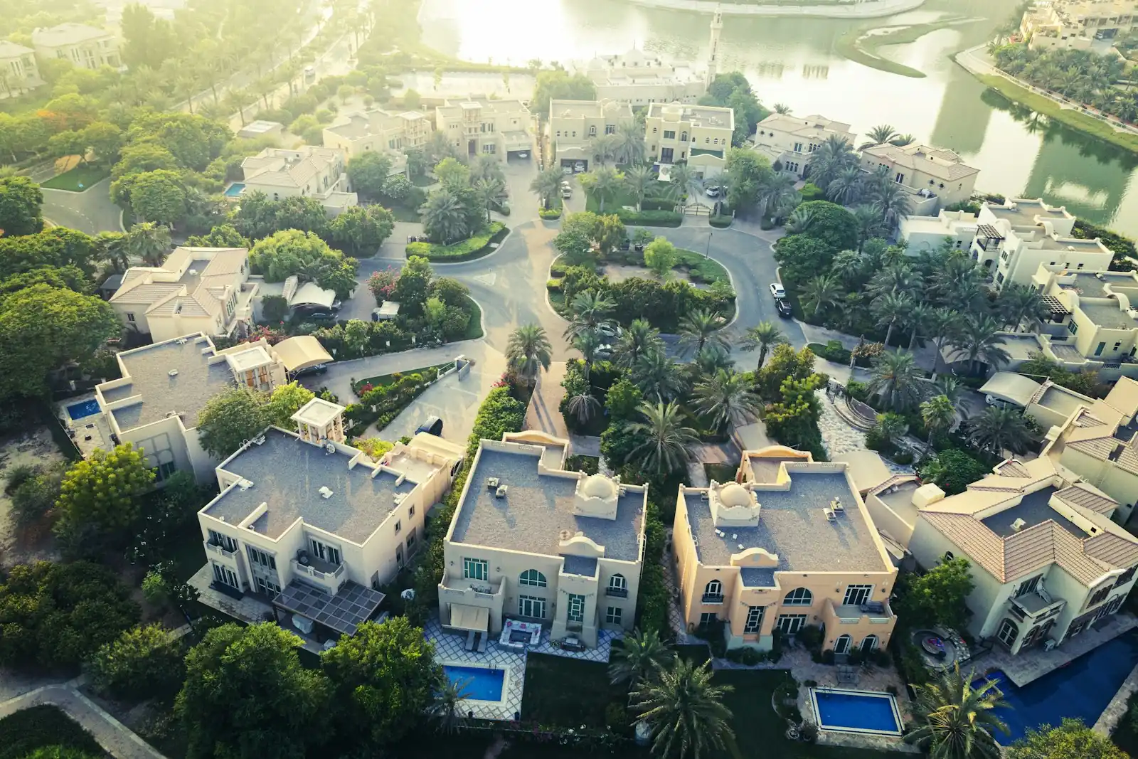 Aerial view of a Dubai villa community