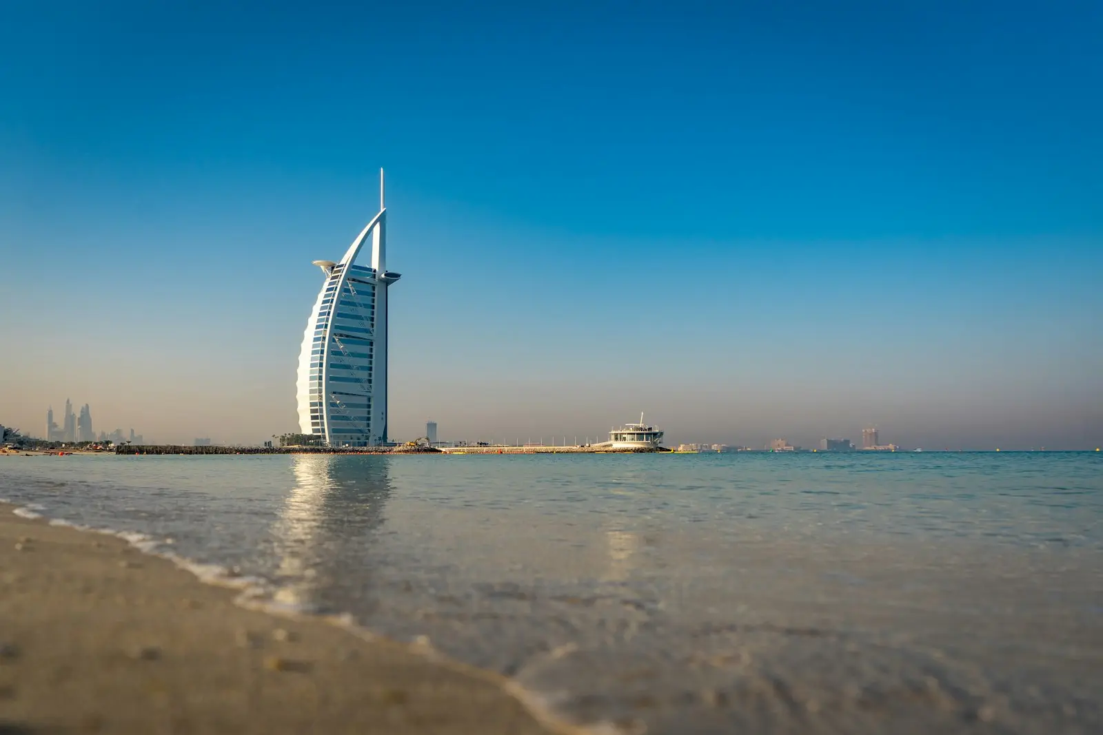 Burj Al Arab seen from the beach in Jumeirah